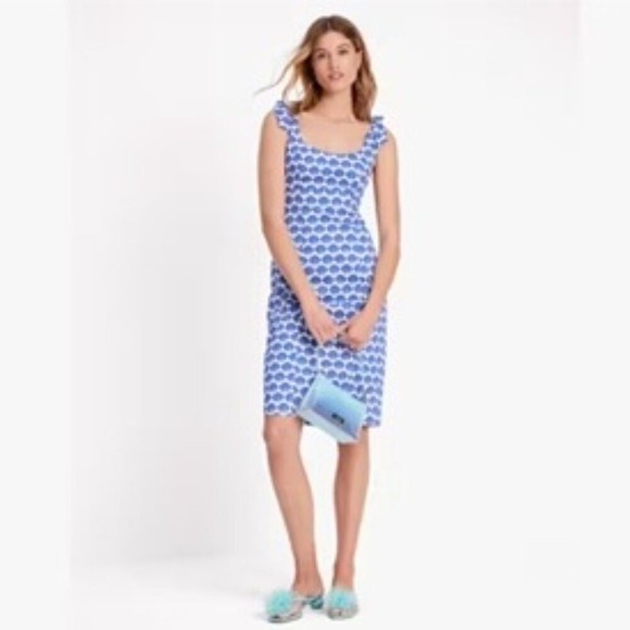 kate spade Dresses & Skirts - Kate Spade Blue & White Shell Tie-shoulder Dress NWT Size 8